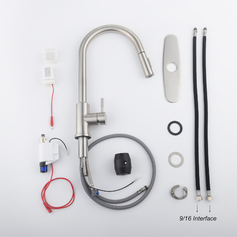 Brushed Nickel Stainless Steel Pull Down Touch Kitchen Faucet