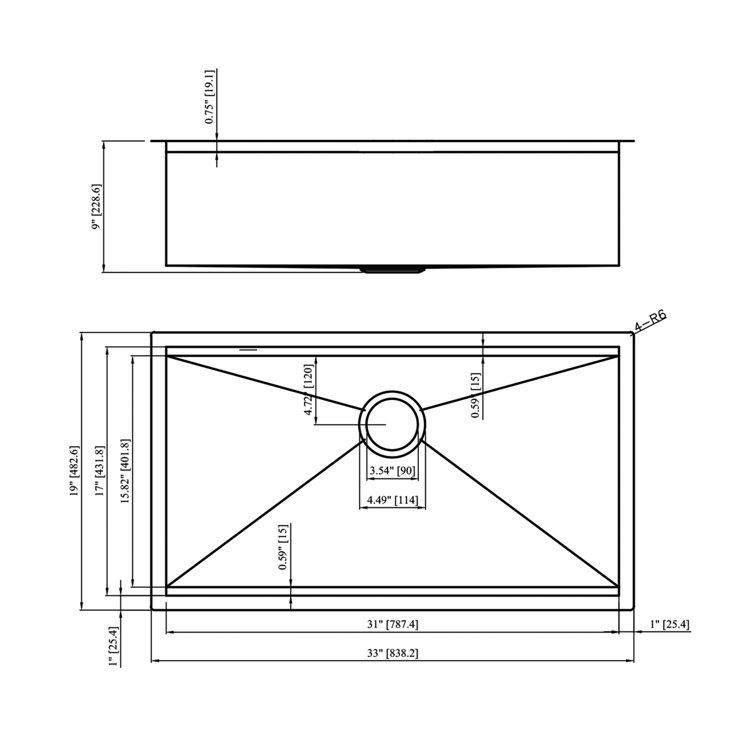 33" Brushed Stainless Steel Undermount Workstation Kitchen Sink with Accessories