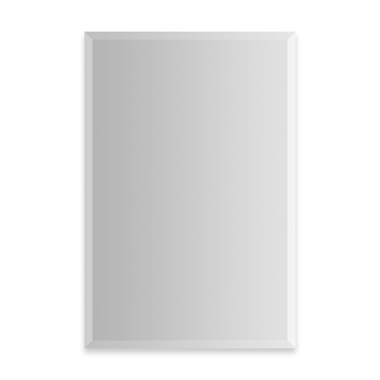 White Frameless Semi-Recessed Medicine Cabinet with LED Lighting