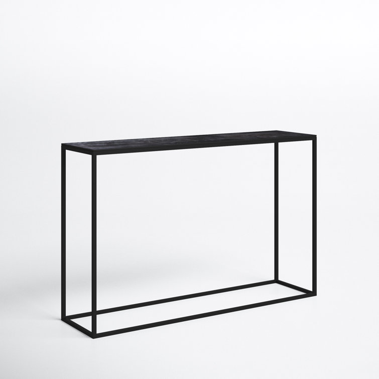 Coreene 47'' Black Iron Industrial Console Table