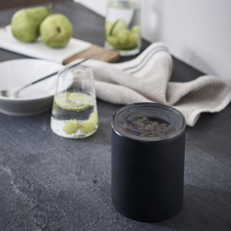 Large Black Ceramic Food Storage Container with Airtight Lid