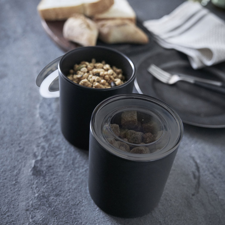 Large Black Ceramic Food Storage Container with Airtight Lid
