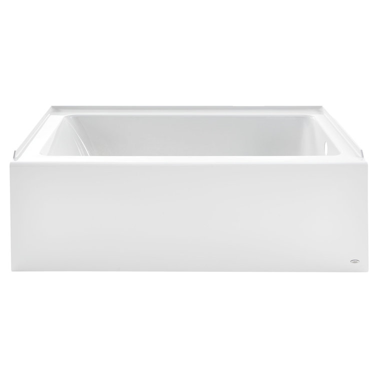 Studio 60'' x 32'' White Acrylic Alcove Soaking Bathtub