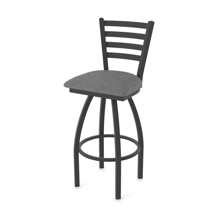 Jackie 36" Swivel Bar Stool in Black Wrinkle with Axis Truffle Seat