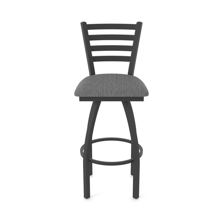 Jackie 36" Swivel Bar Stool in Black Wrinkle with Axis Truffle Seat
