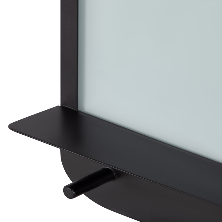 Black Iron Wall Organizer with Glass Dry Erase Board