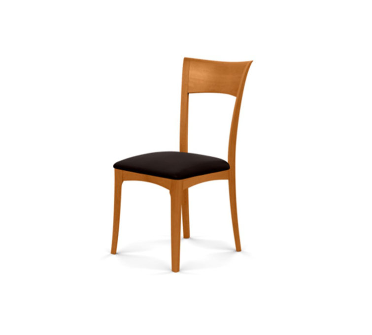 Ingrid Ebony Leather and Natural Cherry Wood Side Chair