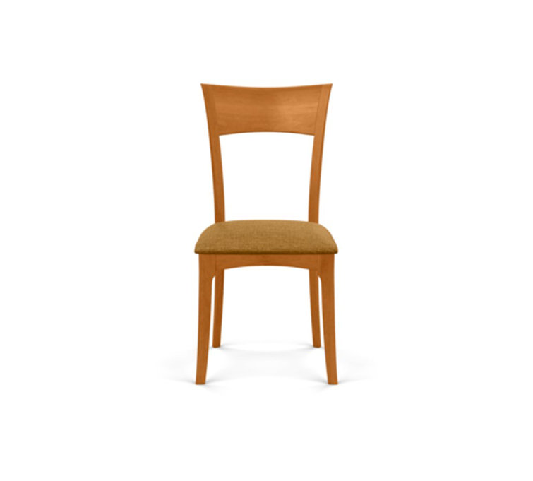Natural Cherry and Sand Microsuede Upholstered Side Chair
