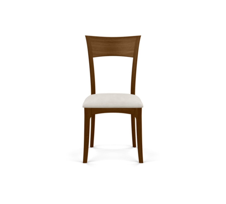 Oyster Microsuede Upholstered Dining Chair in Natural Walnut