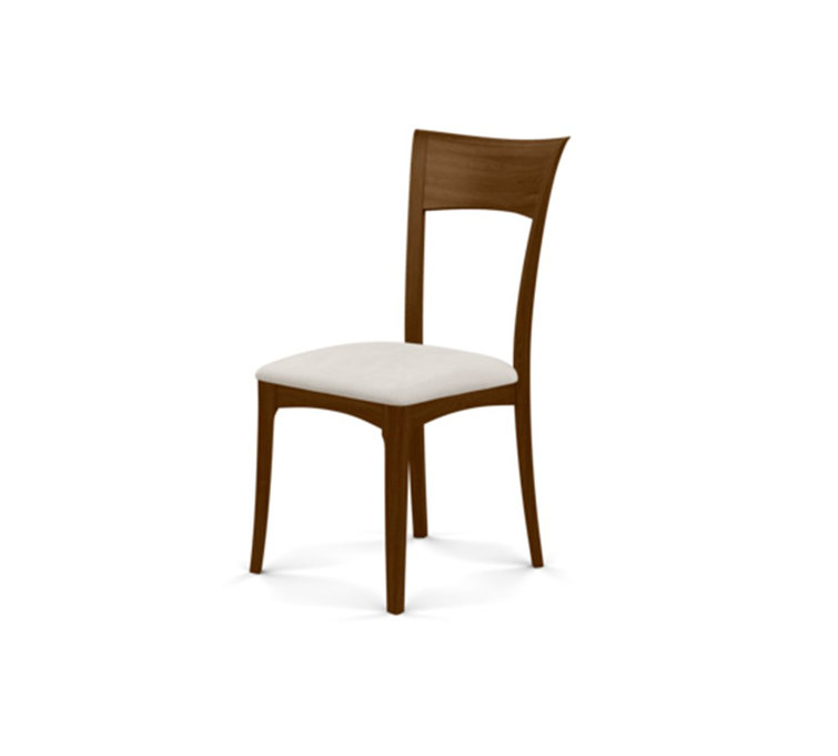 Oyster Microsuede Upholstered Dining Chair in Natural Walnut