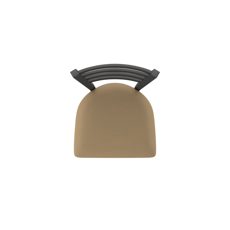 Pewter and Canter Sand Swivel Bar Stool with Faux Leather Seat