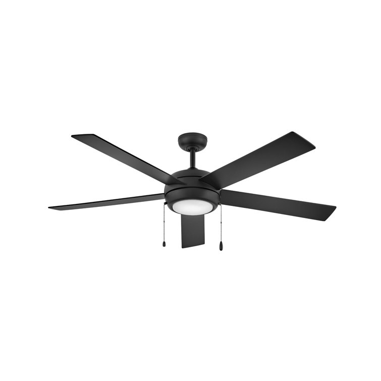 Matte Black 60" LED Ceiling Fan with Walnut Blades