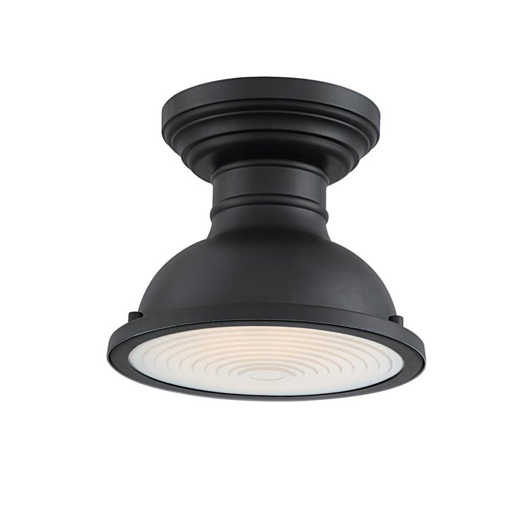 Orson Black Glass LED Vintage-Style Outdoor Flush Mount