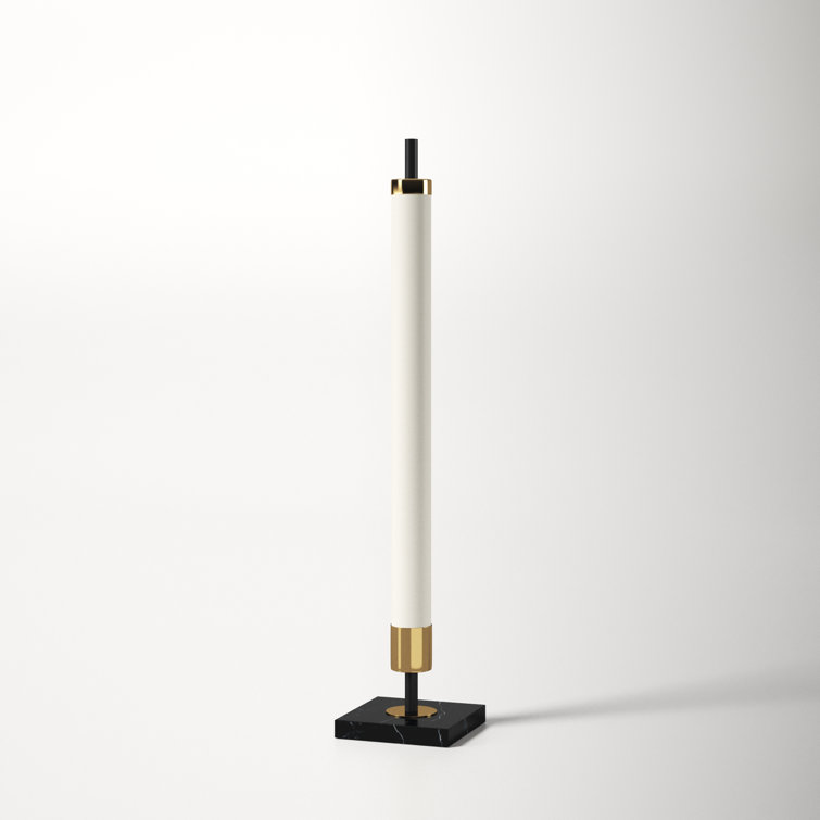 Piper 30" Matte Black and Antique Brass LED Desk Lamp