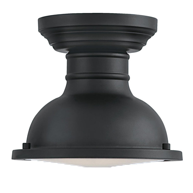 Orson Black Glass LED Vintage-Style Outdoor Flush Mount