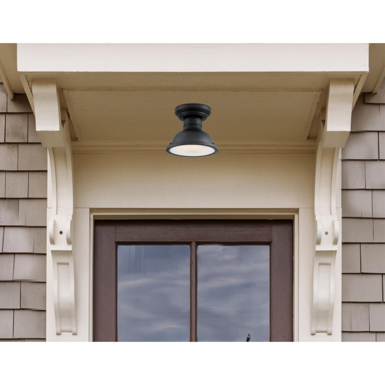 Orson Black Glass LED Vintage-Style Outdoor Flush Mount