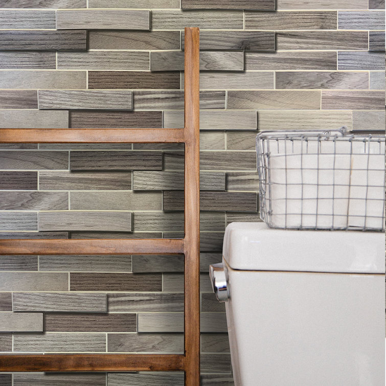 Beige Brown 19" x 39" 3D Textured PVC Wall Panel