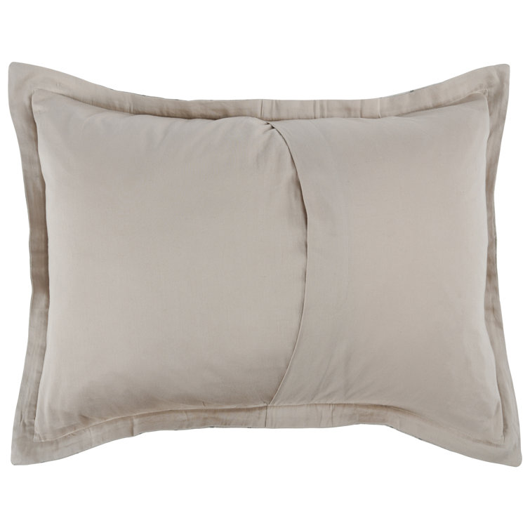 Ivory and Gray Striped Belgian Linen Euro Sham