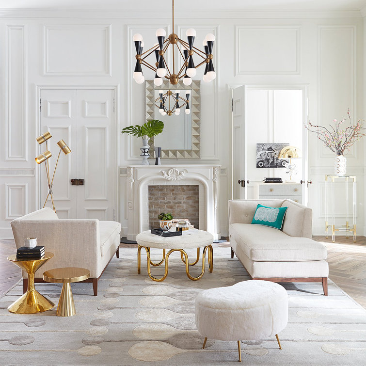 Caracas 16-Light Mid-Century Modern Black and Brass Chandelier