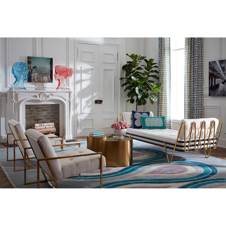 Polished Brass Round Teardrop End Table