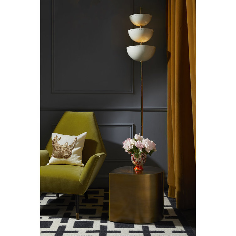 Polished Brass Round Teardrop End Table