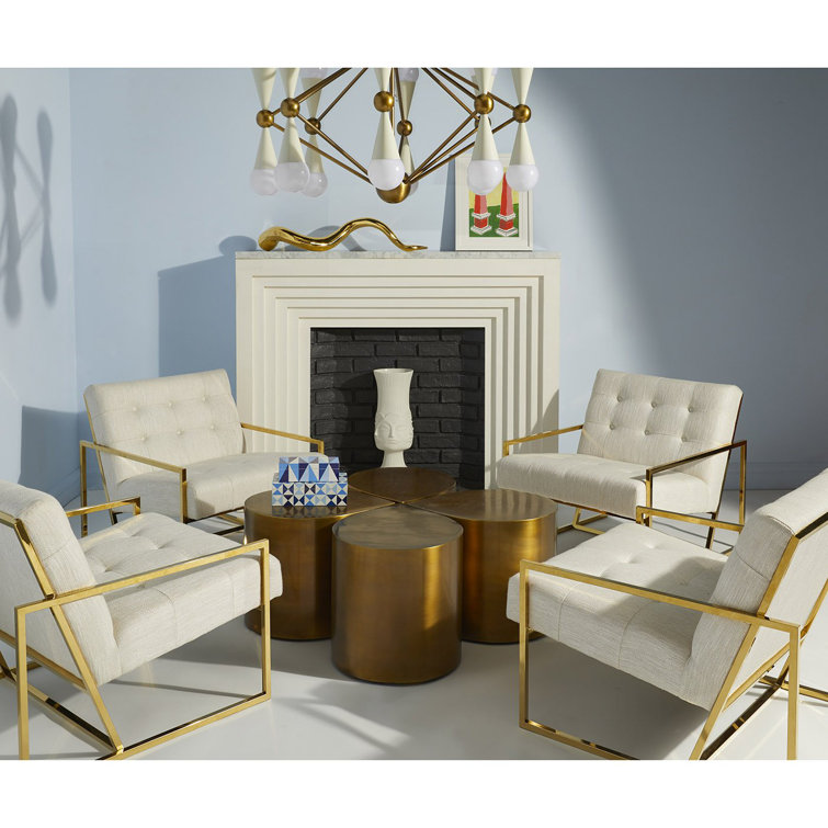 Polished Brass Round Teardrop End Table