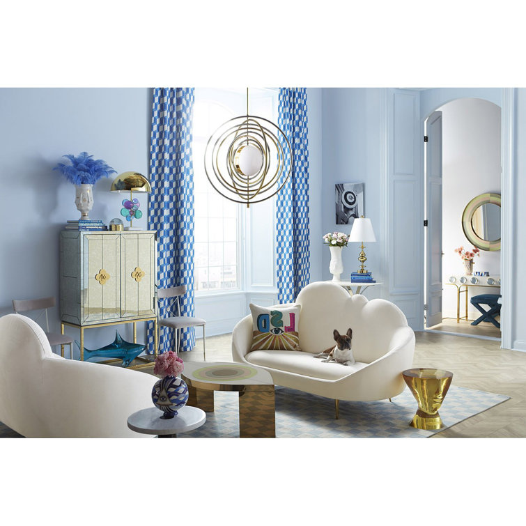 Electrum Kinetic Adjustable Chandelier in Brass/Nickel with White Milk Glass