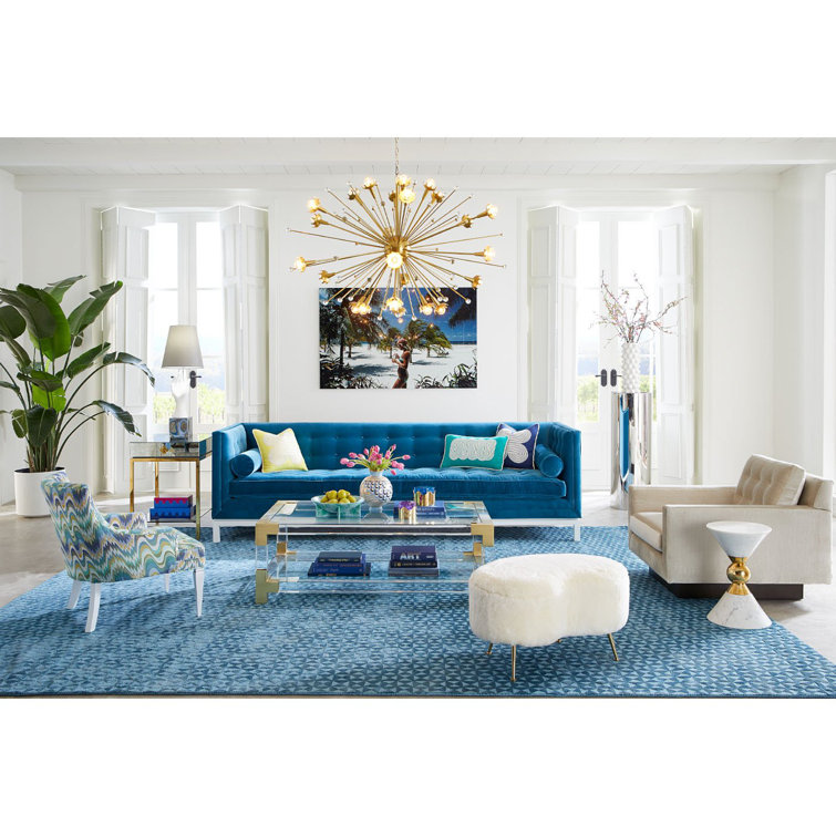 Jacques Grand Rectangular Cocktail Table with Brass Accents