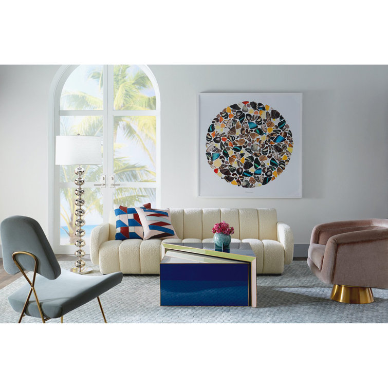 Como Champagne Velvet Swivel Barrel Chair