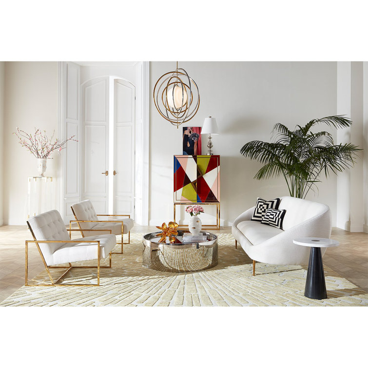 Electrum Kinetic Adjustable Chandelier in Brass/Nickel with White Milk Glass