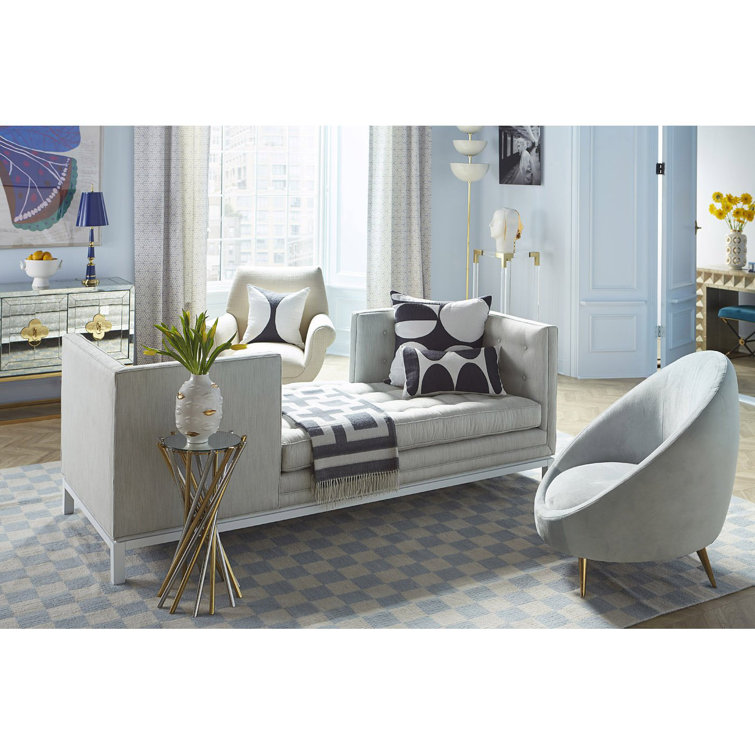 Electrum Kinetic Round Mirrored Accent Table in Brass and Nickel
