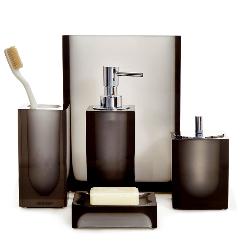 Smoke Gray Acrylic Square Wastebasket