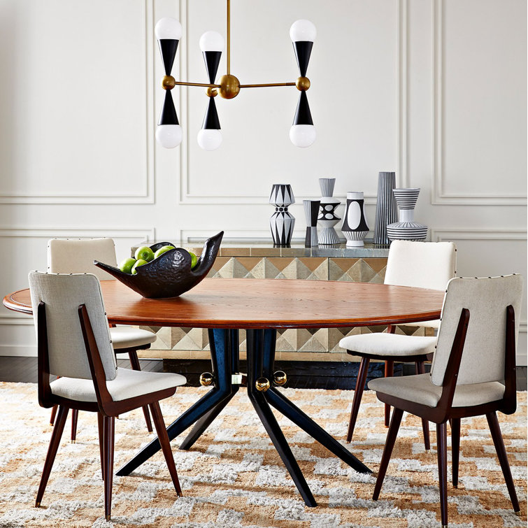 Sleek Black and Brass Sputnik 6-Light Chandelier
