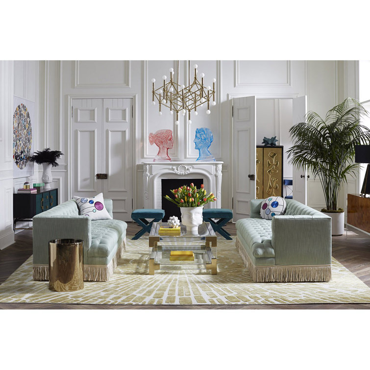 Jacques Grand Rectangular Cocktail Table with Brass Accents