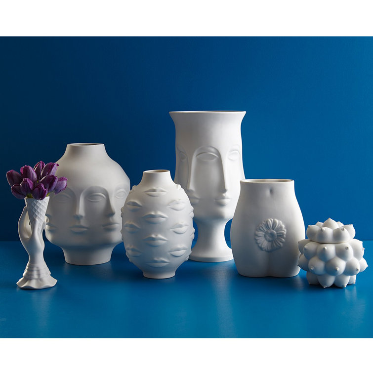 White Porcelain Conical Bouquet Table Vase