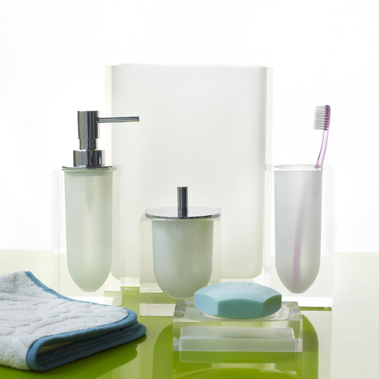 Clear Acrylic and Frosted White Hollywood Canister