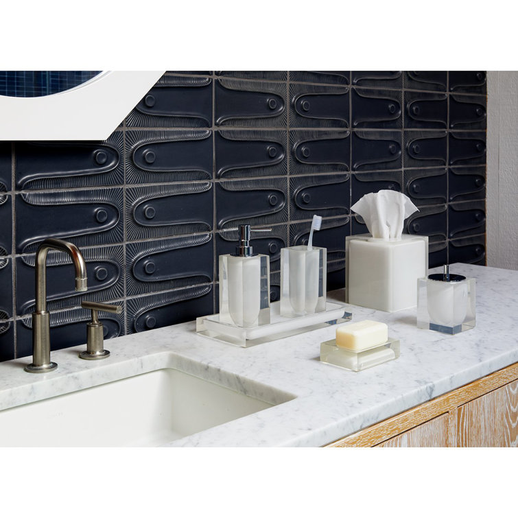Clear Acrylic and Frosted White Hollywood Canister