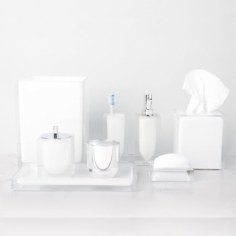 Clear Acrylic and Frosted White Hollywood Canister