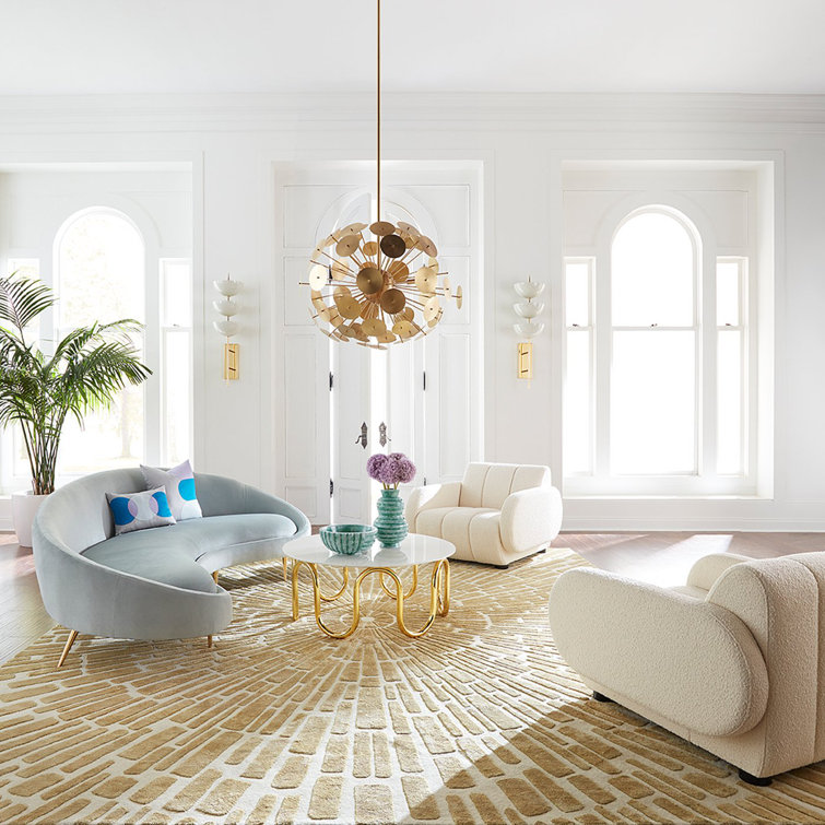 Round White Carrara Marble and Brass Cocktail Table