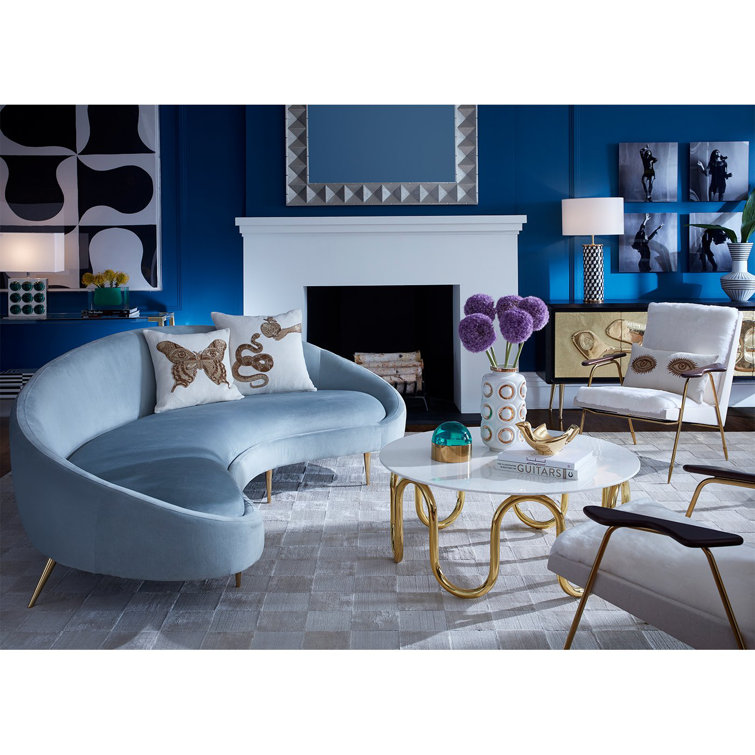 Round White Carrara Marble and Brass Cocktail Table