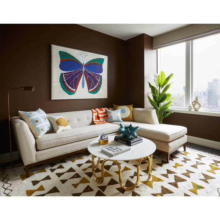 Round White Carrara Marble and Brass Cocktail Table