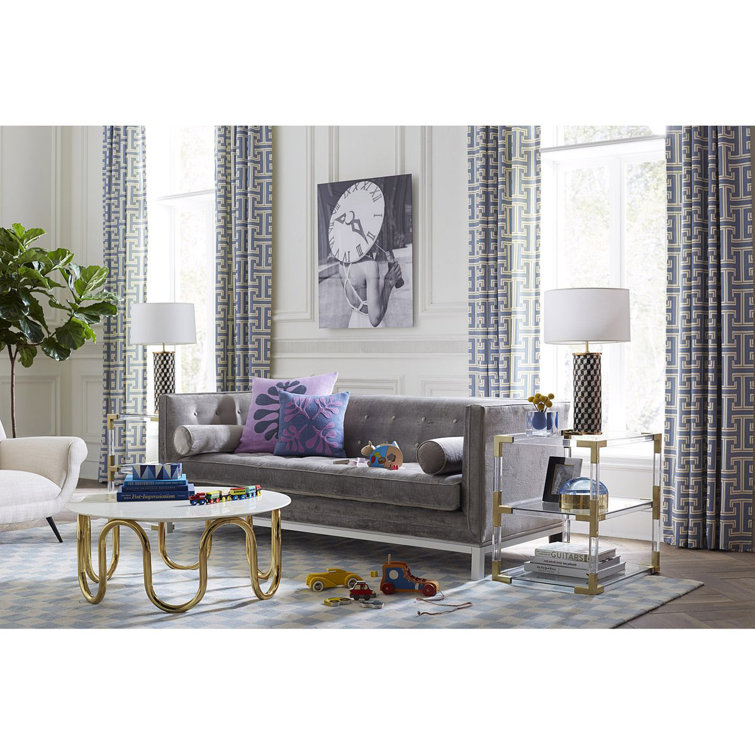 Round White Carrara Marble and Brass Cocktail Table
