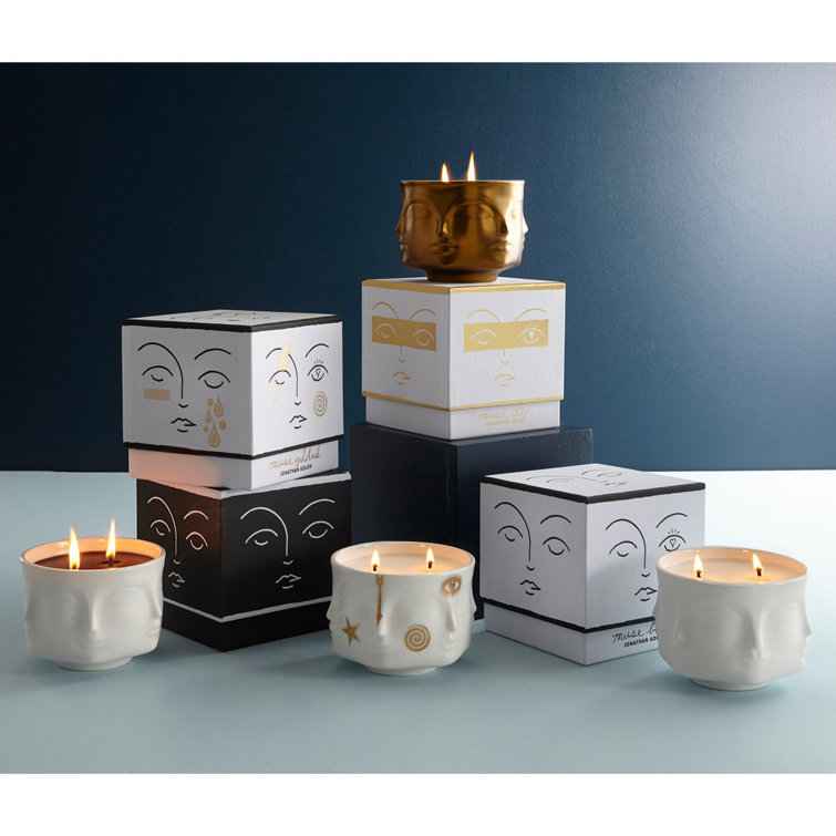 White Porcelain Scented Candle with Artistic Design