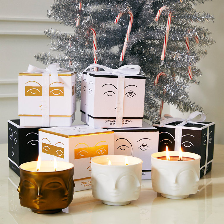 White Porcelain Scented Candle with Artistic Design