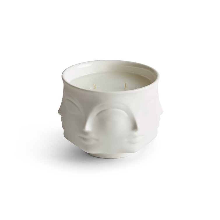 White Porcelain Scented Candle with Artistic Design