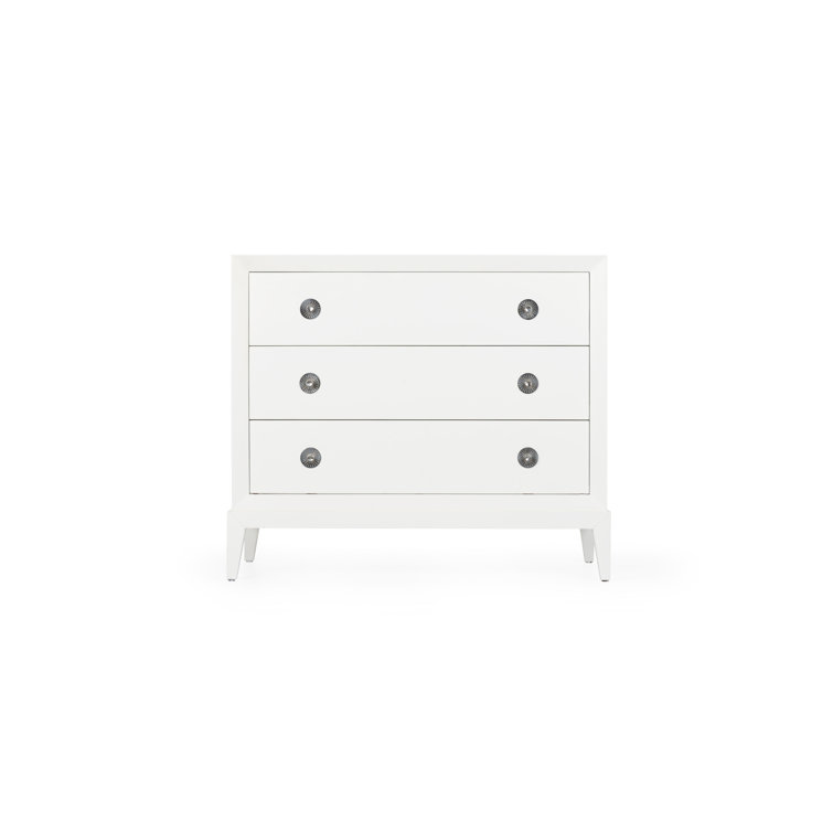 Mid-Century Modern Acacia 3-Drawer Chest in Custom Benjamin Moore Colors