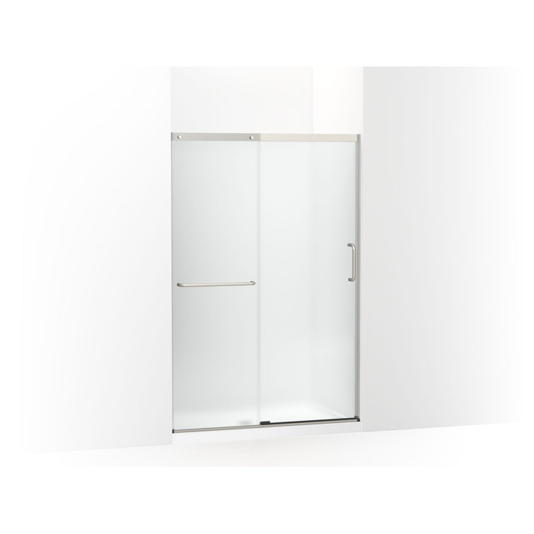 Elate Nickel Frameless Sliding Shower Door with Frosted Glass
