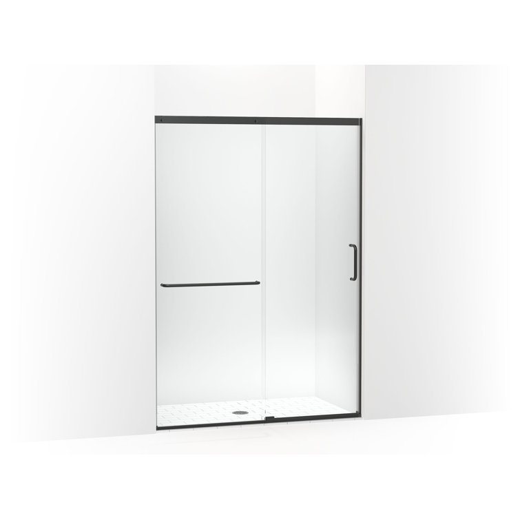 Elate Frameless Clear Tempered Glass Sliding Shower Door, 75-1/2" H x 50-1/4" W
