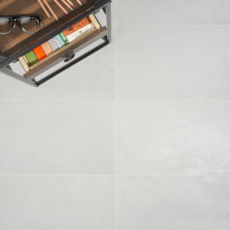 Light Gray 12x24 Matte Porcelain Tile with Stone Look