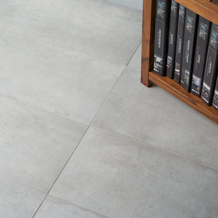 Large Format Gray Matte Porcelain Rectangular Wall and Floor Tile
